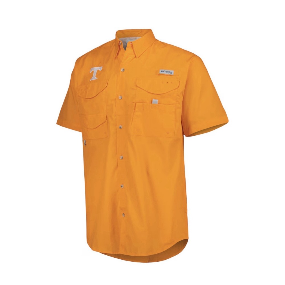 Columbia Tennessee Volunteers Bonehead Button-Up Shirt Performance Fishing Sz L